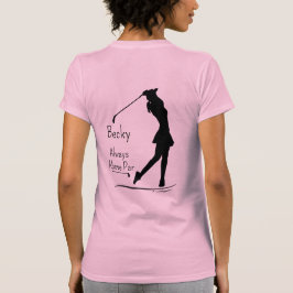 Golf Silhouette, Female, Namn, Text T Shirt