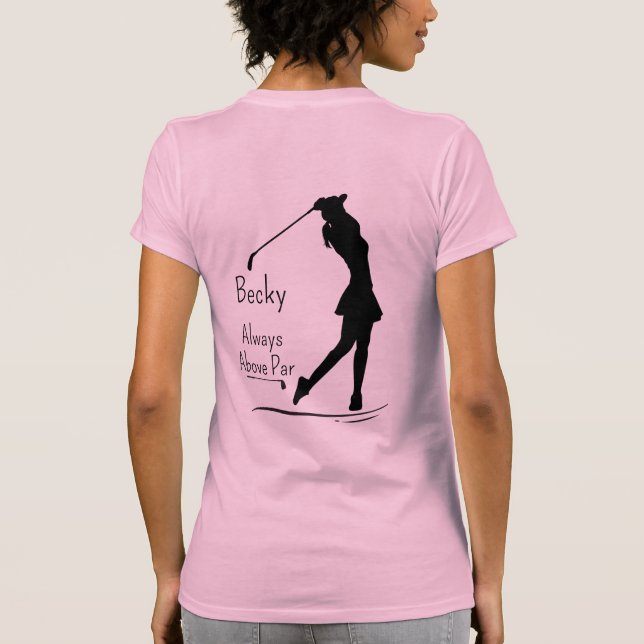 Golf Silhouette, Female, Namn, Text T Shirt (Baksida)