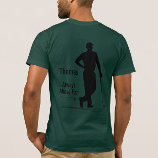 Golf Silhouette, Male, Namn, Text T Shirt