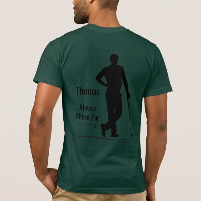 Golf Silhouette, Male, Namn, Text T Shirt (Baksida)