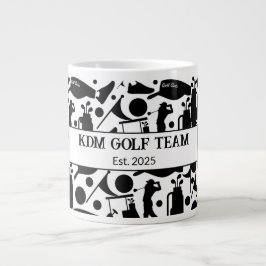 Golf Silhouette Mönster Classic Black & White Jumbo Mugg