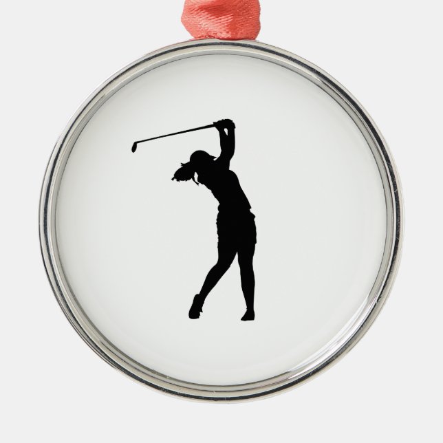 Golf Siluett Metall Ornament Stilren Semestern Dek (Framsidan)