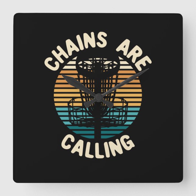 Golf-skivor Golf Basket Fyrkantig Klocka (Framsida)