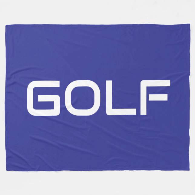 GOLF Sleek Sporty Modern White Text On Deep Blue Fleecefilt (Framsidan (Horisontell))