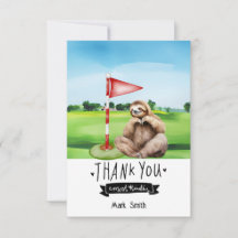 Golf Sloth Golfer på grönt gräs