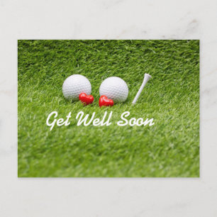 Golf Snart frisk golfbollar och tee med kärlek Vykort