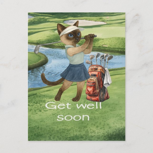 Golf Snart frisk igen med golfare som spelar golf  Vykort (Framsida)