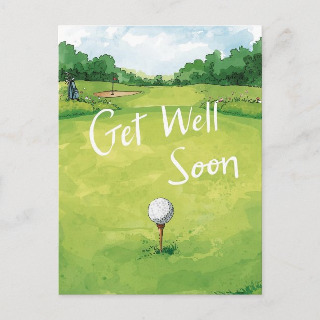 Golf Snart Frisk Kort – Akvarell Golfbana  (Framsida)