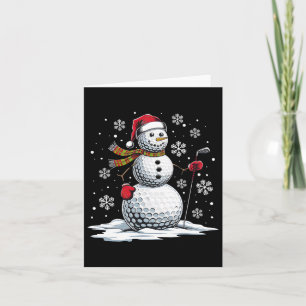Golf Snögubbe Golf Player Santa Hat-julklunny Kort