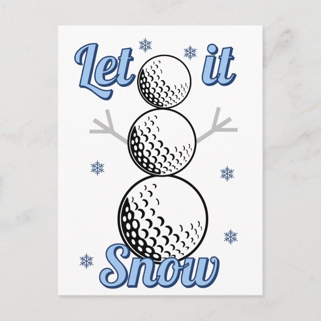 Golf Snömannen Låt Det Snöa  Helg Vykort (Framsida)