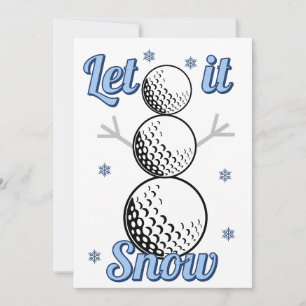 Golf Snömannen Låt Det Snöa Platt Julkort