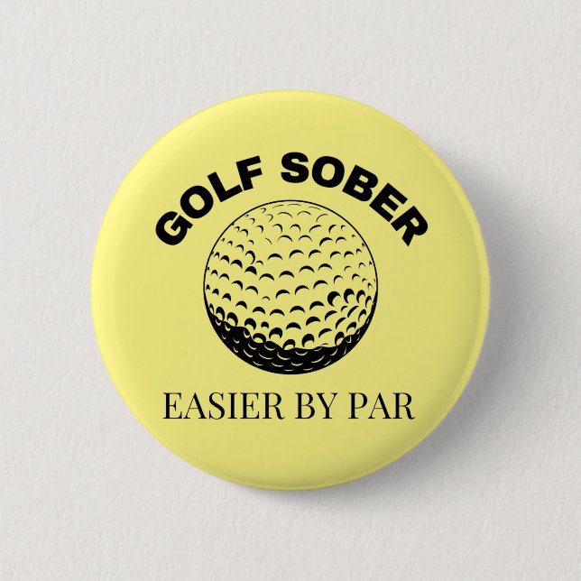 Golf Sober Easier by Par Funny Golfing Quote Butto Knapp (Framsida)
