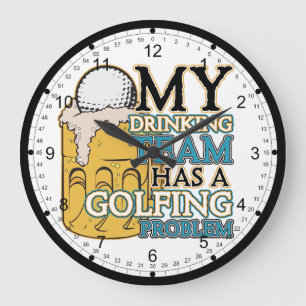 Golf som dricker laget stor klocka