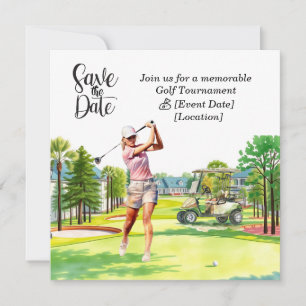 Golf Spar Datum-fest för kvinnlig golfarfest Inbjudningar