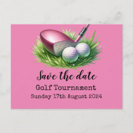 Golf Spara datum Golf Rosa tema Meddelande Vykort