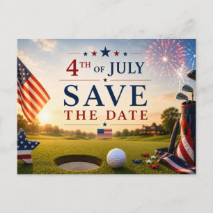 Golf Spara datum Golfturnering med USA:s flagga Meddelande Vykort