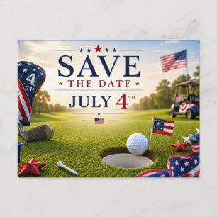Golf Spara datum Golfturnering med USA:s flagga Meddelande Vykort