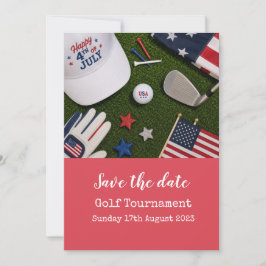 Golf Spara datum med amerikansk tema Inbjudningar