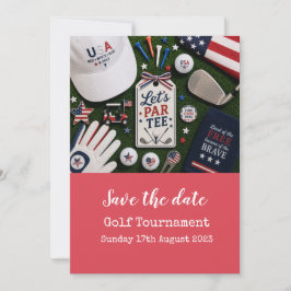 Golf Spara datum med amerikanskt tema Inbjudningar