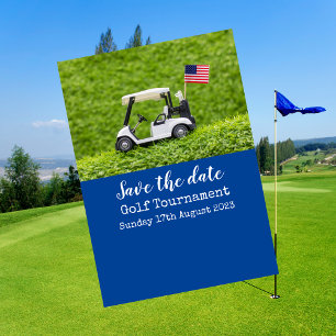 Golf Spara datum med Amerikas flagga Inbjudningar