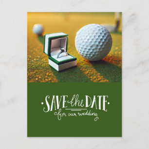 Golf Spara datum med golfboll och ring Vykort