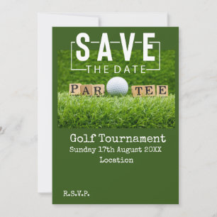 Golf Spara datum med golfboll på green Inbjudningar
