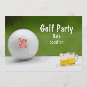 Golf Spara datumet för fest med öl på green Inbjudningar