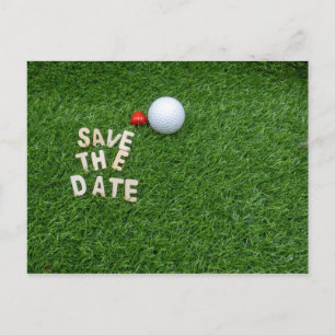 Golf sparar datumet med golf boll med kärlek Card Vykort