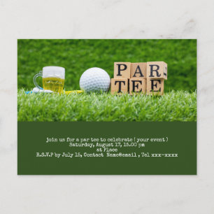 Golf sparar datumet med golf boll och T Vykort
