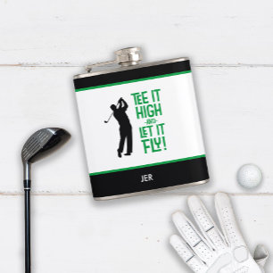 Golf Sport Sött Humor T-Shirt Citat Svart Grön 6 o Fickplunta
