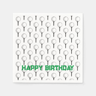 Golf Sports Grattis på födelsedagen Classic Bollar Pappersservett