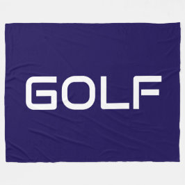 GOLF Sporty Modern White Text On Bold Navy Blue Fleecefilt