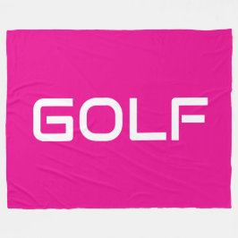 GOLF Sporty Modern White Text On Bright Pink Fleecefilt