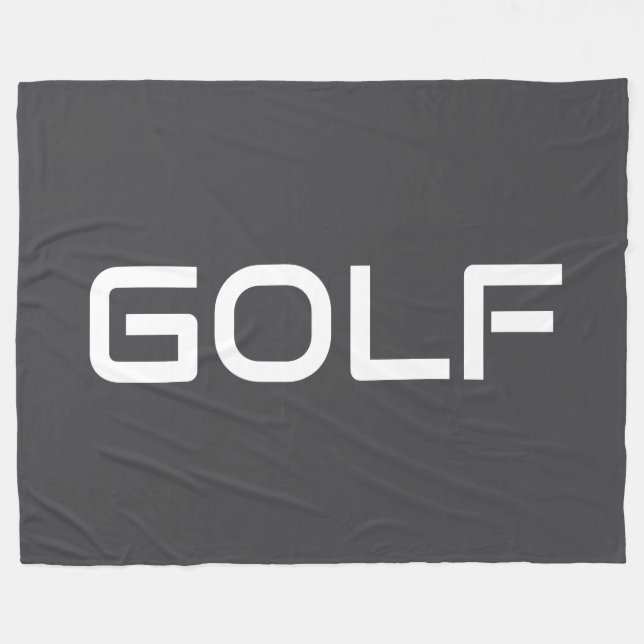 GOLF Sporty Modern White Text On Deep Gray Fleecefilt (Framsidan (Horisontell))
