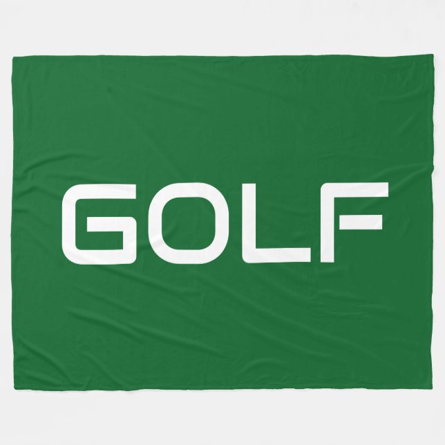 GOLF Sporty Modern White Text On Deep Green Fleecefilt (Framsidan (Horisontell))
