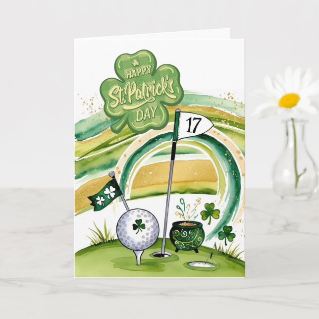 Golf St. Patricks dag  Golf tema för golfare  Kort (Liten växt)