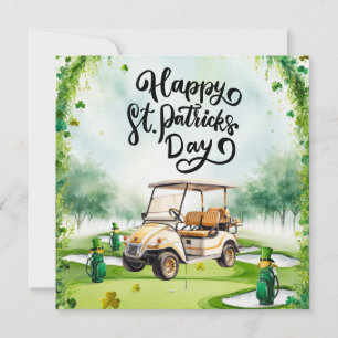 Golf St. Patrick's Day Akvarell Julkort