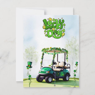 Golf St. Patrick's Day Akvarell Julkort