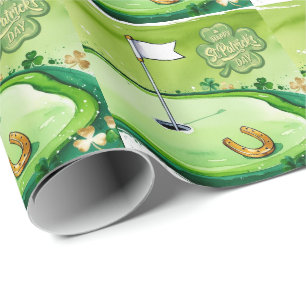 Golf St. Patrick's Day för golfare akvarell Presentpapper