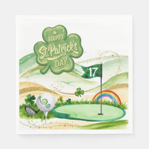 Golf St. Patrick's Day for Golfer with Flagga Pappersservett