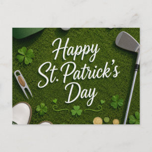 Golf St. Patrick's Day med golfboll för golfare Helg Vykort