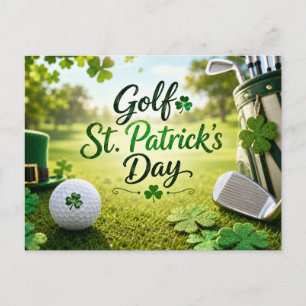 Golf St. Patrick's Day med golfboll för golfare Helg Vykort
