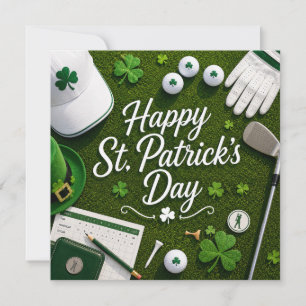 Golf St. Patrick's Day med golfboll för golfare Julkort