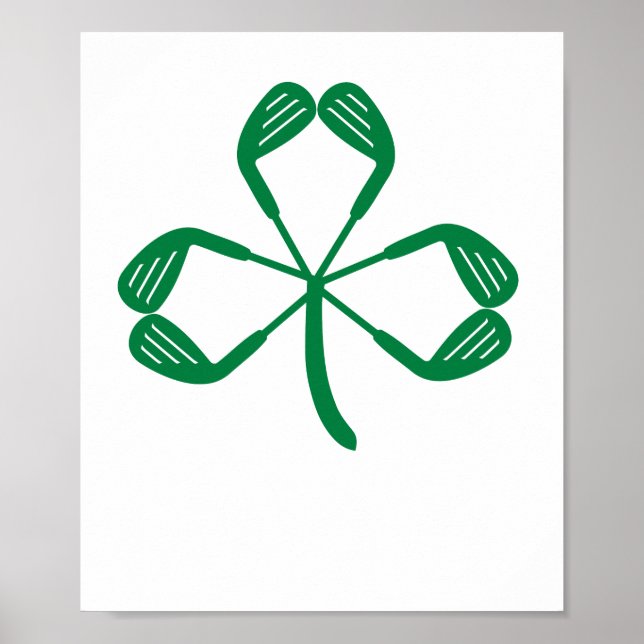 Golf St patricks day Shamrock Irish Poster (Framsidan)