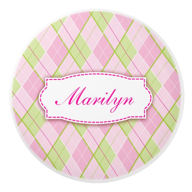 Golf stil diamant, mönstrad platineringshandtag knopp (Framsidan)