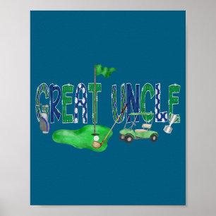Golf Stor Far Hål Ett Illustration Poster