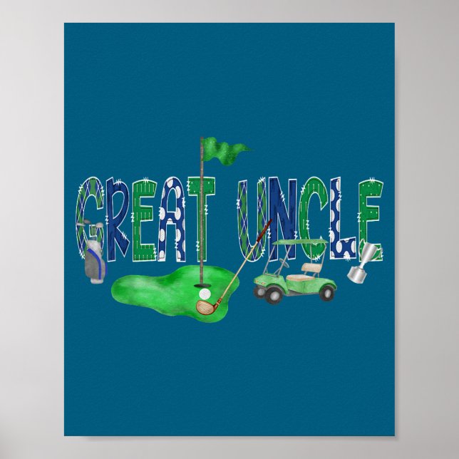 Golf Stor Far Hål Ett Illustration Poster (Framsidan)