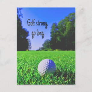 Golf strong go long,ilt golf boll vykort