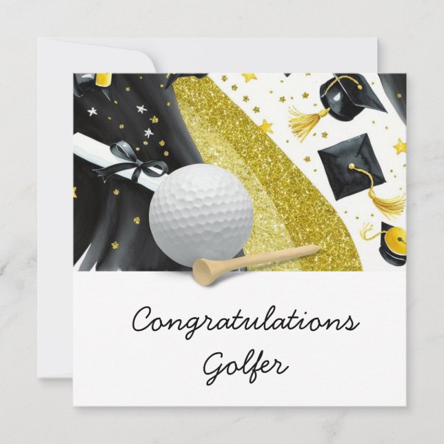 Golf Studenten Card - Grattis Student (Framsida)