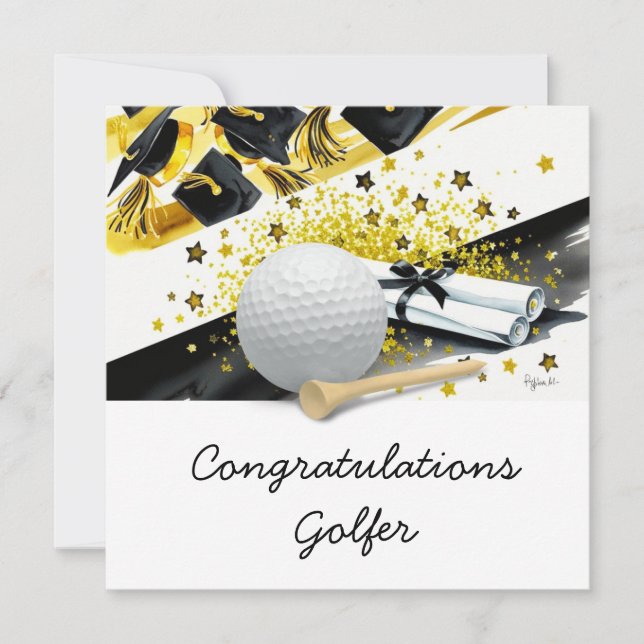 Golf Studenten Card - Grattis Student (Framsida)